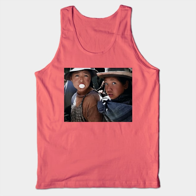 Colorized vintage Friends in Bolivia Tank Top by In Memory of Jerry Frank